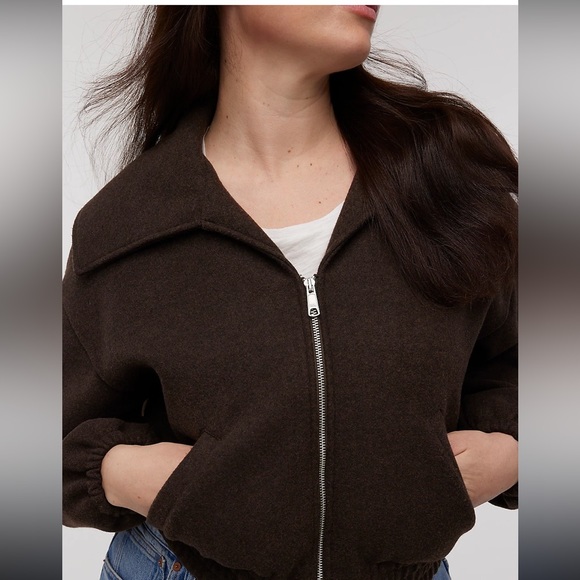 NWT Madewell AVA Zip-Front Shawl Bomber Jacket - Picture 5 of 6